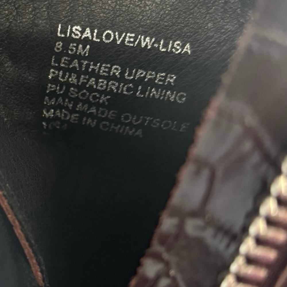 Winnie Harlow x Steve Madden LisaLove Croc Embossed Platform Lace-Up Boots 8.5 - Picture 9 of 10